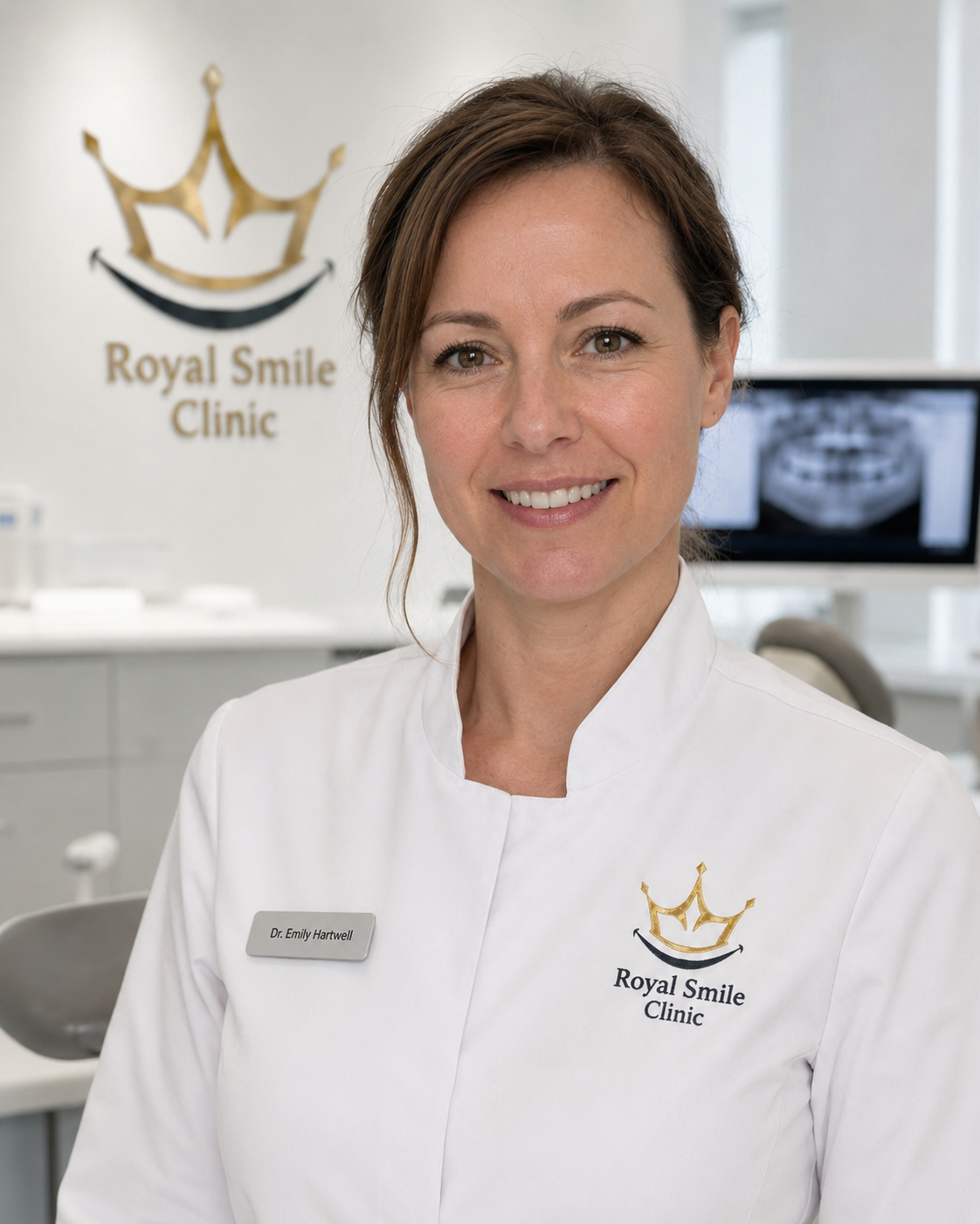 Dr. Emily Hartwell — Lead Cosmetic Dentist at Royal Smile Clinic